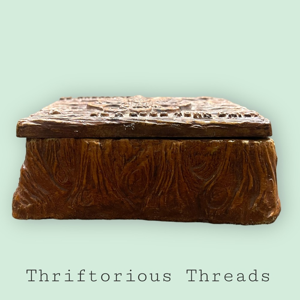 Vintage 1950's Boy Scout Pressed Wood Syroco Trinket Box - Picture 6 of 7